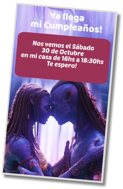 Invitación de cumpleaños personalizada gratis Cumpleaños Sorpresa Avatar