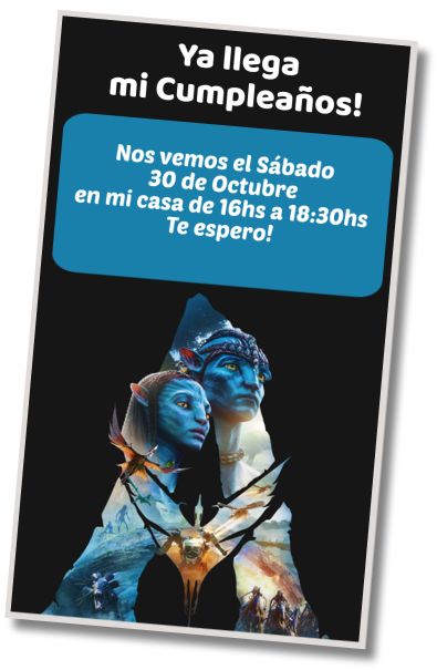 Invitación de cumpleaños personalizada gratis Cumpleaños Temático Avatar