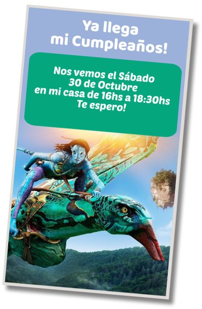 Invitación de cumpleaños personalizada gratis Fiesta Pijamada Avatar