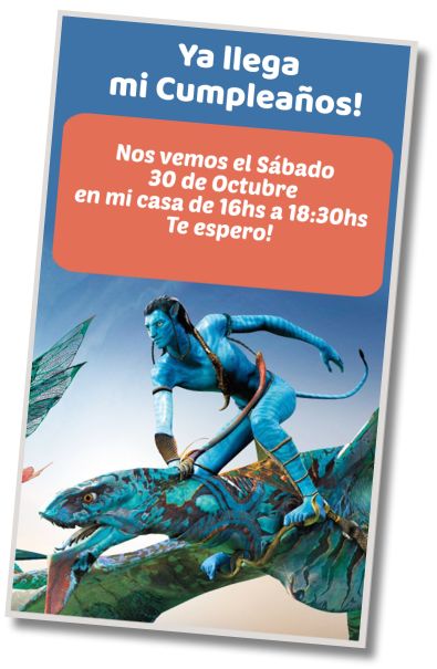 Invitación de cumpleaños personalizada gratis Cumpleaños Temático Avatar
