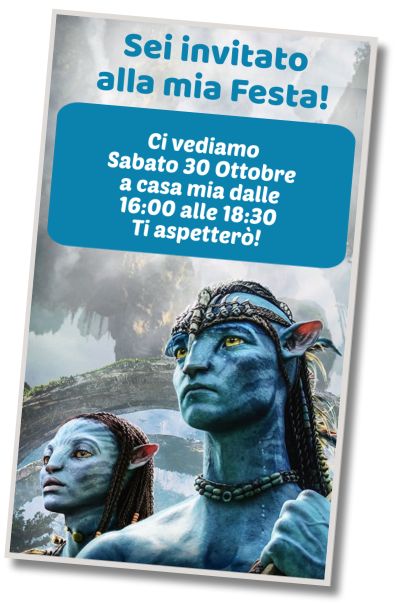 Invito di compleanno personalizzato gratuito Avatar Festa in Piscina