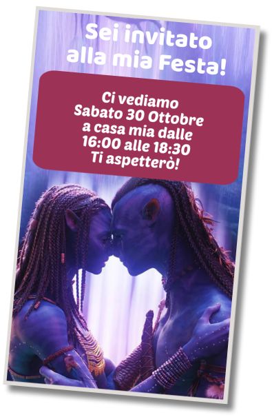 Invito Compleanno Sorpresa di Compleanno Avatar
