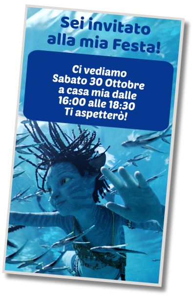 Invito di compleanno personalizzato gratuito Festa in Costume dell'Avatar