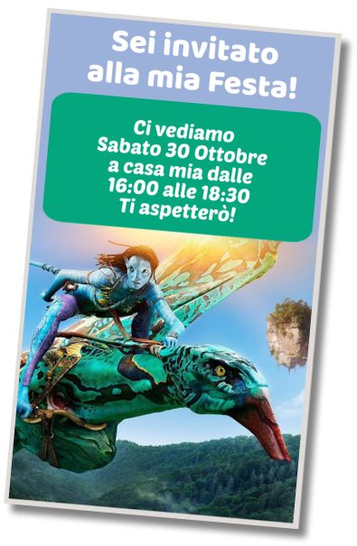 Invito Compleanno AVATAR Pigiama Party