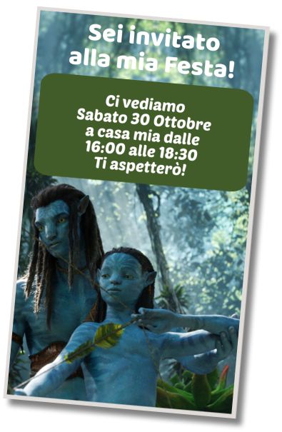 Invito di compleanno personalizzato gratuito Avatar Auguri di Compleanno
