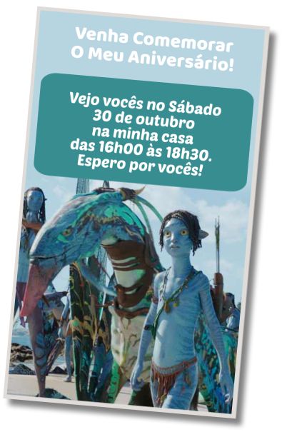 Faça um Convite Virtual Festa Tema AVATAR