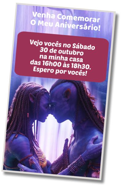 Faça um Convite Virtual Avatar Aniversário Surpresa