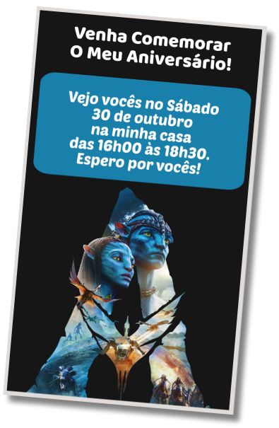 Faça um Convite Virtual Aniversário do Tema do Avatar