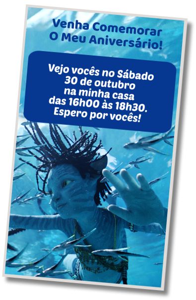 Faça um Convite Virtual Festa a Fantasia de Avatar