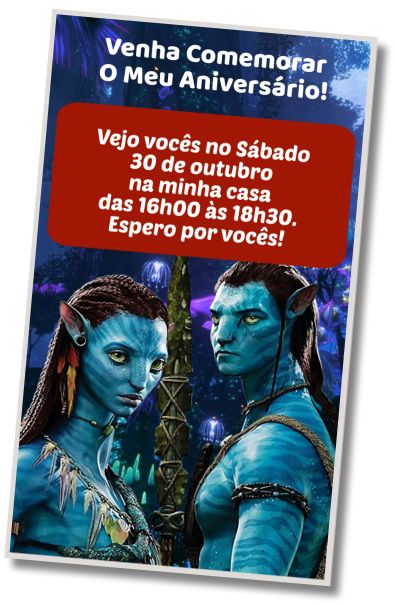 Faça um Convite Virtual Aniversário Avatar