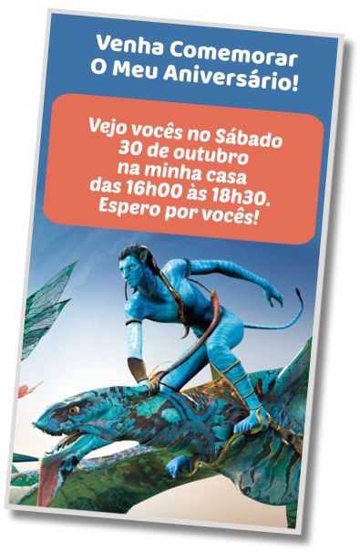 Convite de aniversário personalizado gratuito Aniversário do Tema do Avatar