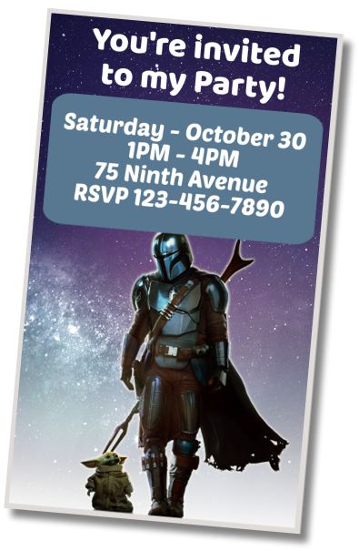 Free personalized birthday invitation Baby Yoda Theme Party