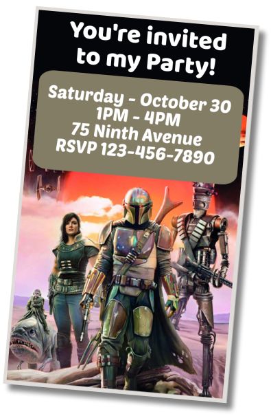 Make Virtual Invitation Baby Yoda Mandalorian Costume Party