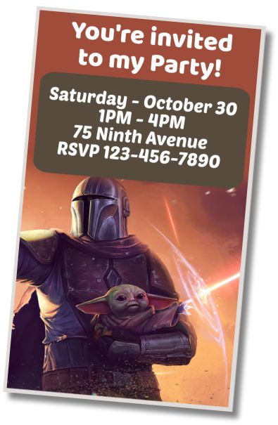 Make Virtual Invitation Happy Birthday Mandalorian Baby Yoda