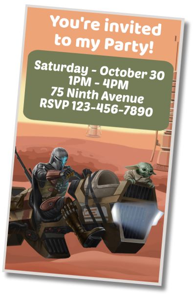 Make Virtual Invitation DIY Baby Yoda Mandalorian
