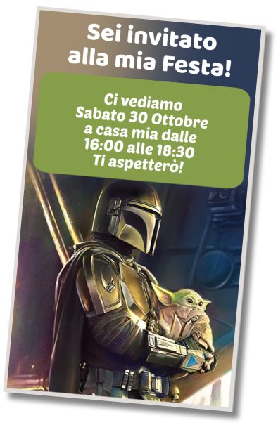 Invito di compleanno personalizzato gratuito Festa di Compleanno Mandaloriana