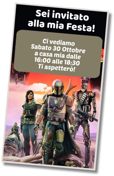 Invito di compleanno personalizzato gratuito Festa in Costume Mandalorian Baby Yoda