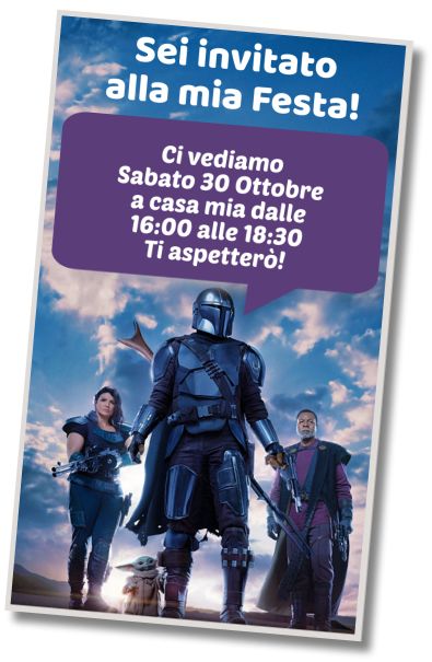 Invito di compleanno personalizzato gratuito Festa del Pigiama Mandalorian Baby Yoda