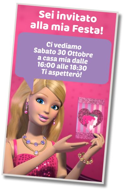 Invito di compleanno personalizzato gratis Compleanno a Tema Barbie