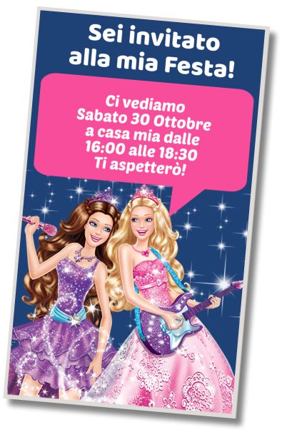 Invito di compleanno personalizzato gratis Pigiama Party di Barbie