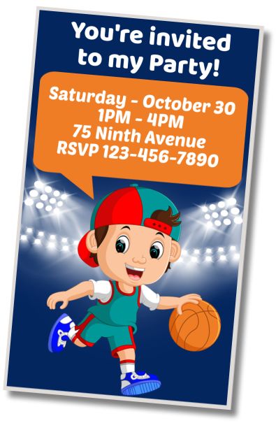 Free personalized birthday invitation Birthday Basketball