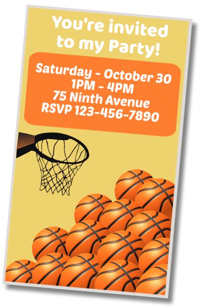 Free personalized birthday invitation Basketball Birthday Greetings