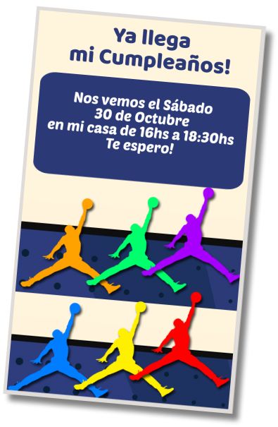 Invitación de cumpleaños personalizada gratis Fiesta de Videojuegos Basquetbol