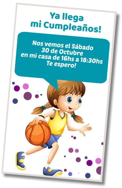 Invitación de cumpleaños personalizada gratis Fiesta de Piscina Baloncesto
