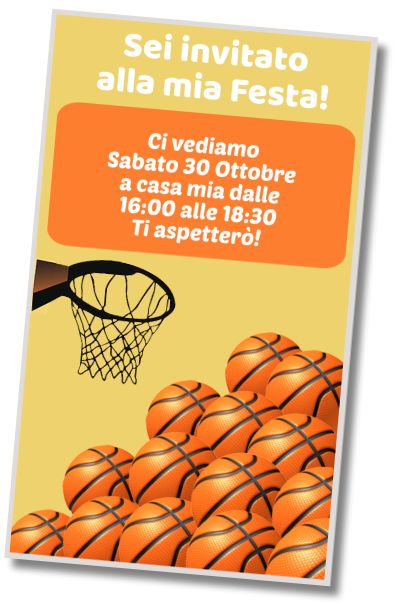 Invito di compleanno personalizzato gratis Auguri di Compleanno di Pallacanestro