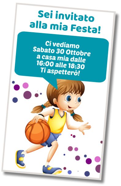 Invito di compleanno personalizzato gratis Festa in Piscina di Basketball