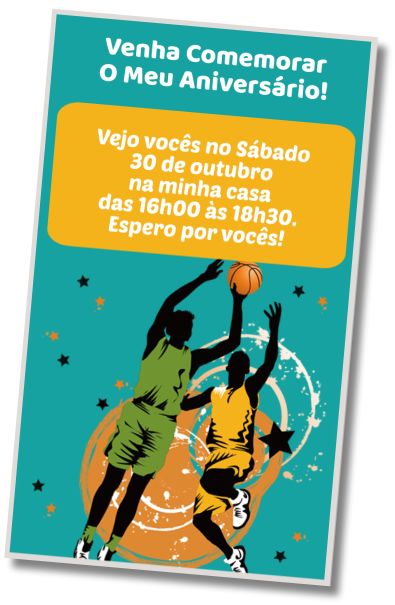 Convite de aniversário personalizado grátis Aniversário com tema Basketball