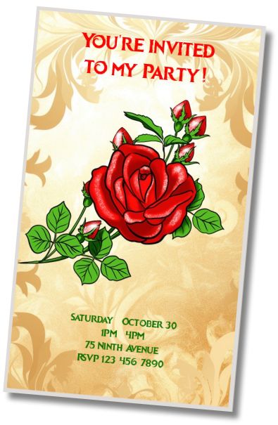 Free personalized birthday invitation Beauty and the Beast Birthday Invitation