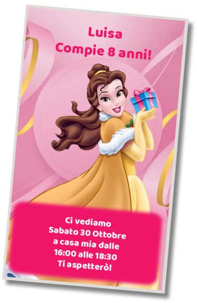 Invito di compleanno personalizzato gratis Compleanno La Bella e la Bestia