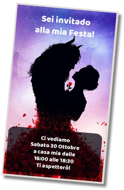 Invito di compleanno personalizzato gratis Invito La Bella e la Bestia