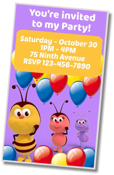 Make Virtual Invitation Bichikids Theme Birthday