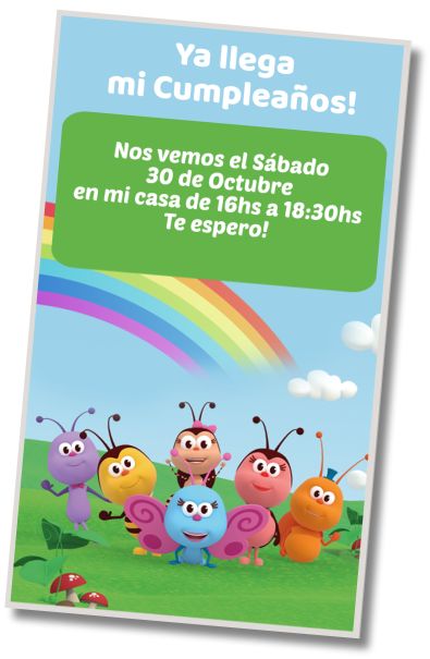 Invitación de cumpleaños personalizada gratis Fiesta Musical Bichikids