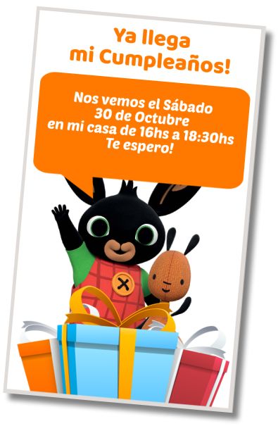 Hacer Invitación Virtual Cumpleaños Sorpresa Bing Bunny