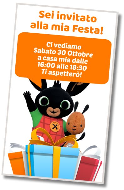 Invito di compleanno personalizzato gratuito Sorpresa di Compleanno Bing Bunny