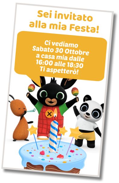 Invito di compleanno personalizzato gratuito Festa in Costume da Bing