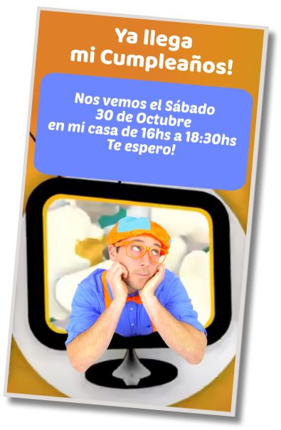 Hacer Invitación Virtual Fiesta de Cumpleaños Blippi