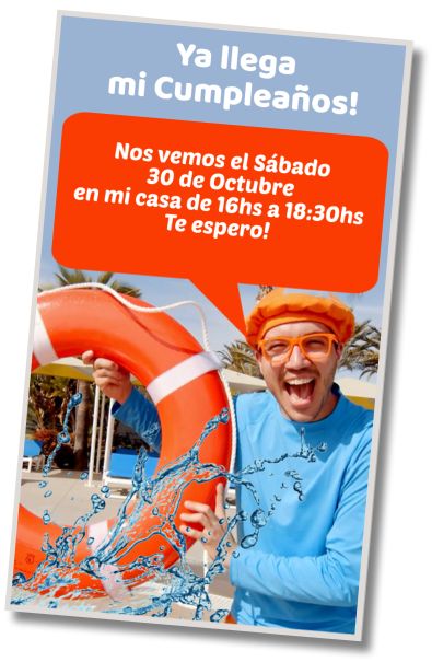 Invitación de cumpleaños personalizada gratis Fiesta de Piscina Blippi