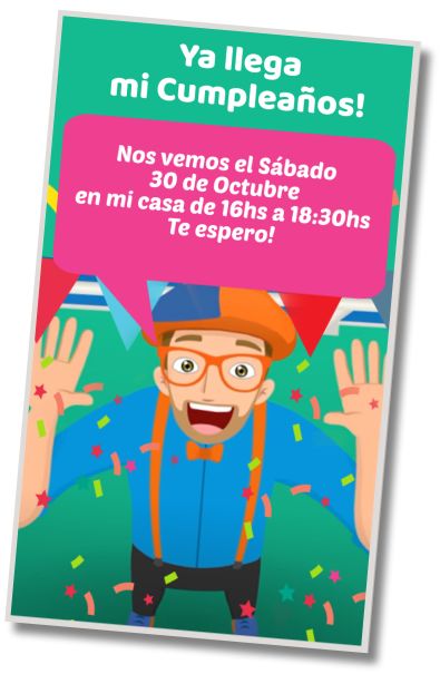 Invitación de cumpleaños personalizada gratis Cumpleaños Temático Blippi