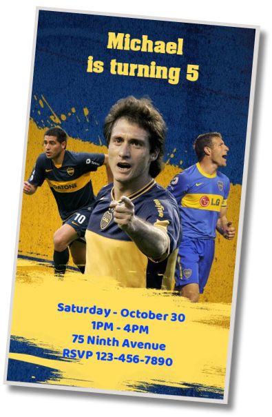 Free personalized birthday invitation Boca Juniors Invitation