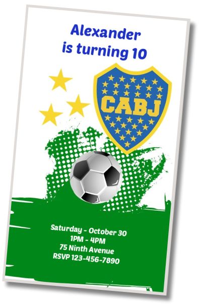 Free personalized birthday invitation Boca Juniors Template