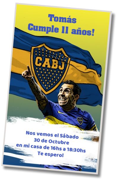 Invitación de cumpleaños personalizada gratis Invitación Digital Tevez