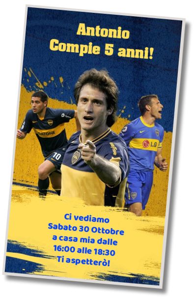 Invito di compleanno personalizzato gratis Invito del Boca Juniors