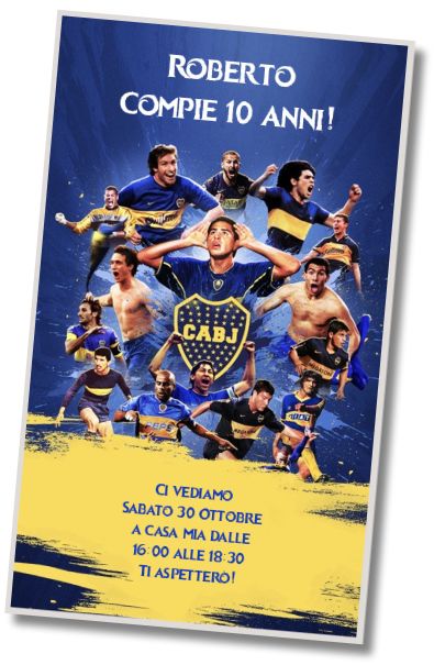 Invito di compleanno personalizzato gratis Auguri di Compleanno del Boca Juniors