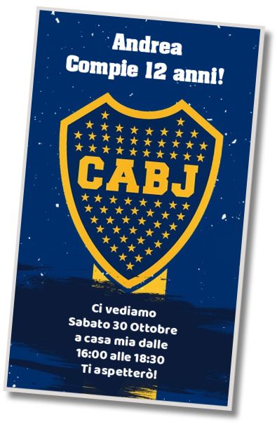 Invito di compleanno personalizzato gratis Invito Club Atlético Boca Juniors