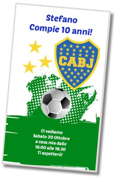 Invito di compleanno personalizzato gratis La squadra del Boca Juniors