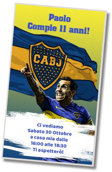 Invito di compleanno personalizzato gratis Invito digitale Tevez
